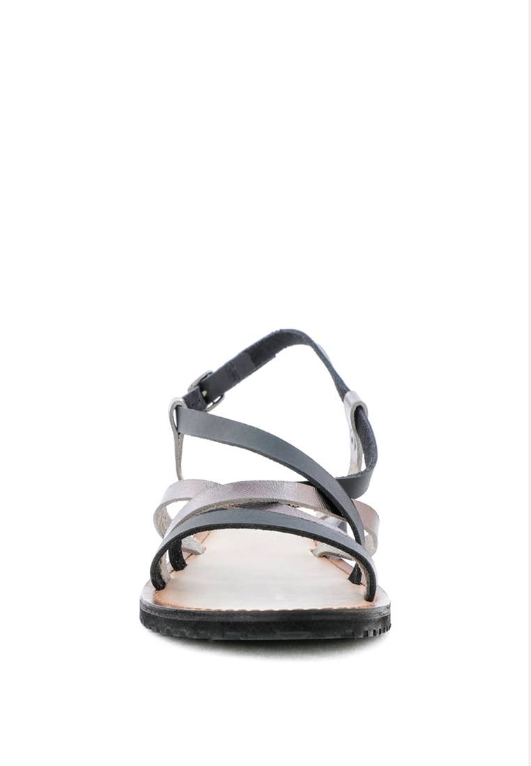 JUNE STRAPPY FLAT LEATHER SANDALS