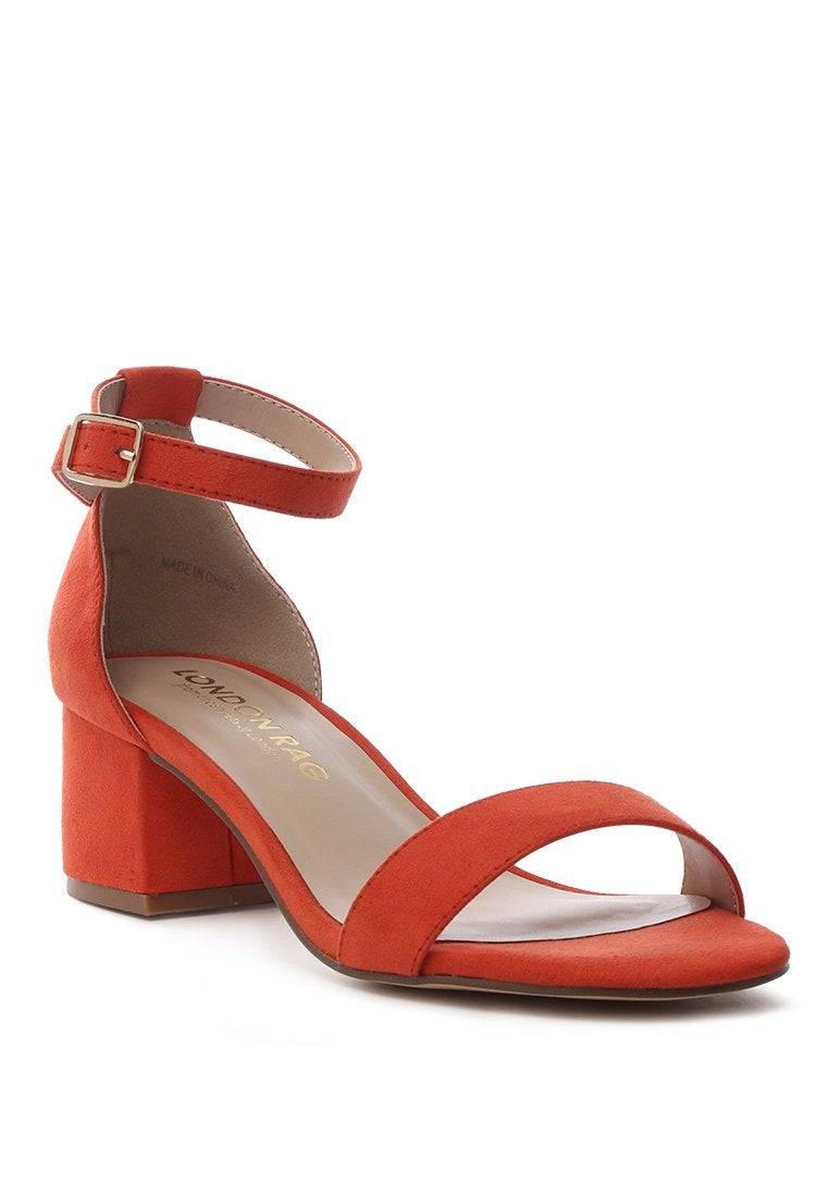 ECRIN SUEDE BLOCK HEEL SANDALS