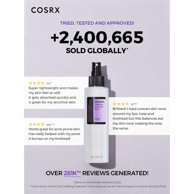 COSRX AHA BHA Clarifying Treatment Toner K-Beauty